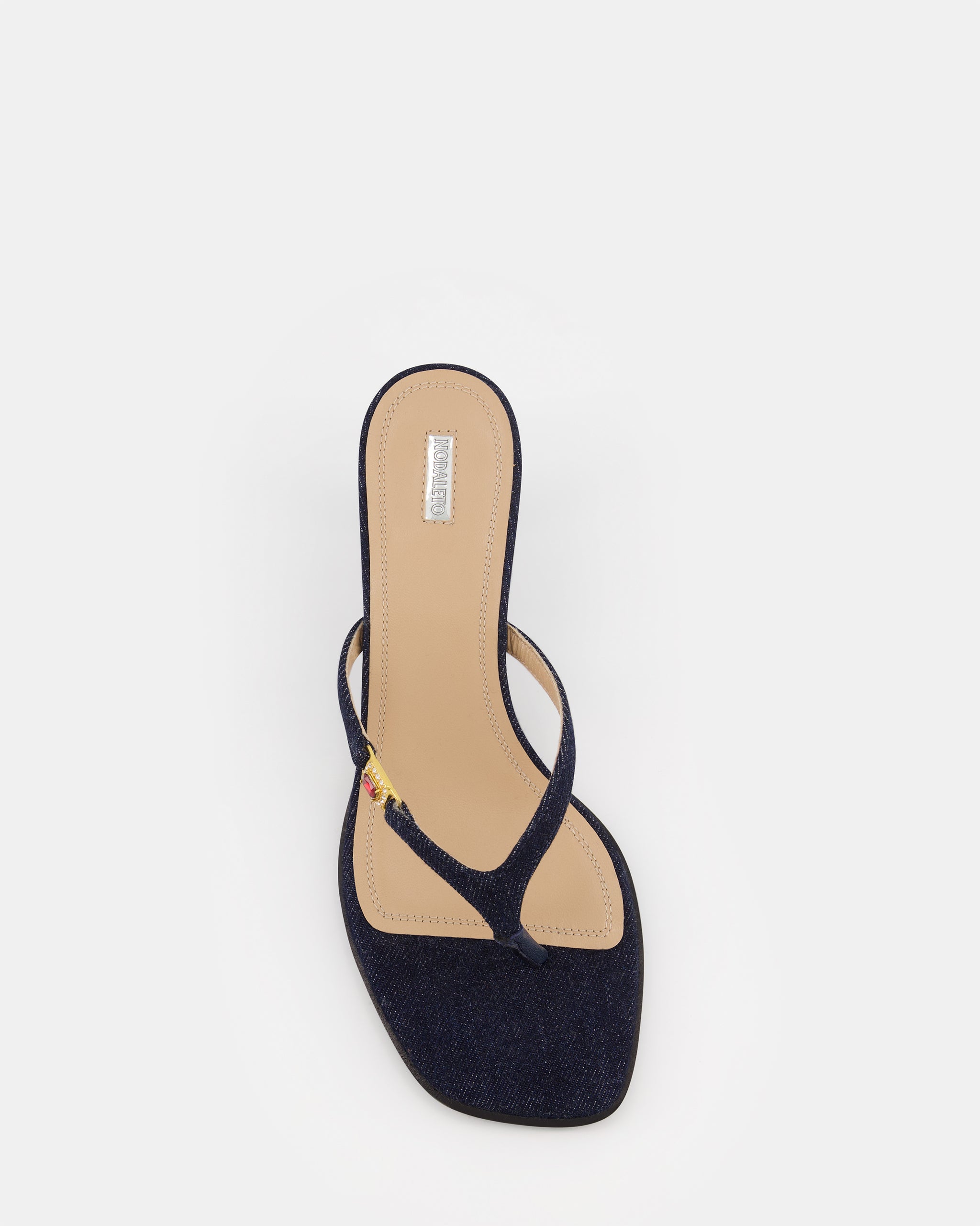 Nodaleto Dona Ruby Mules Dark Denim mit Stein
