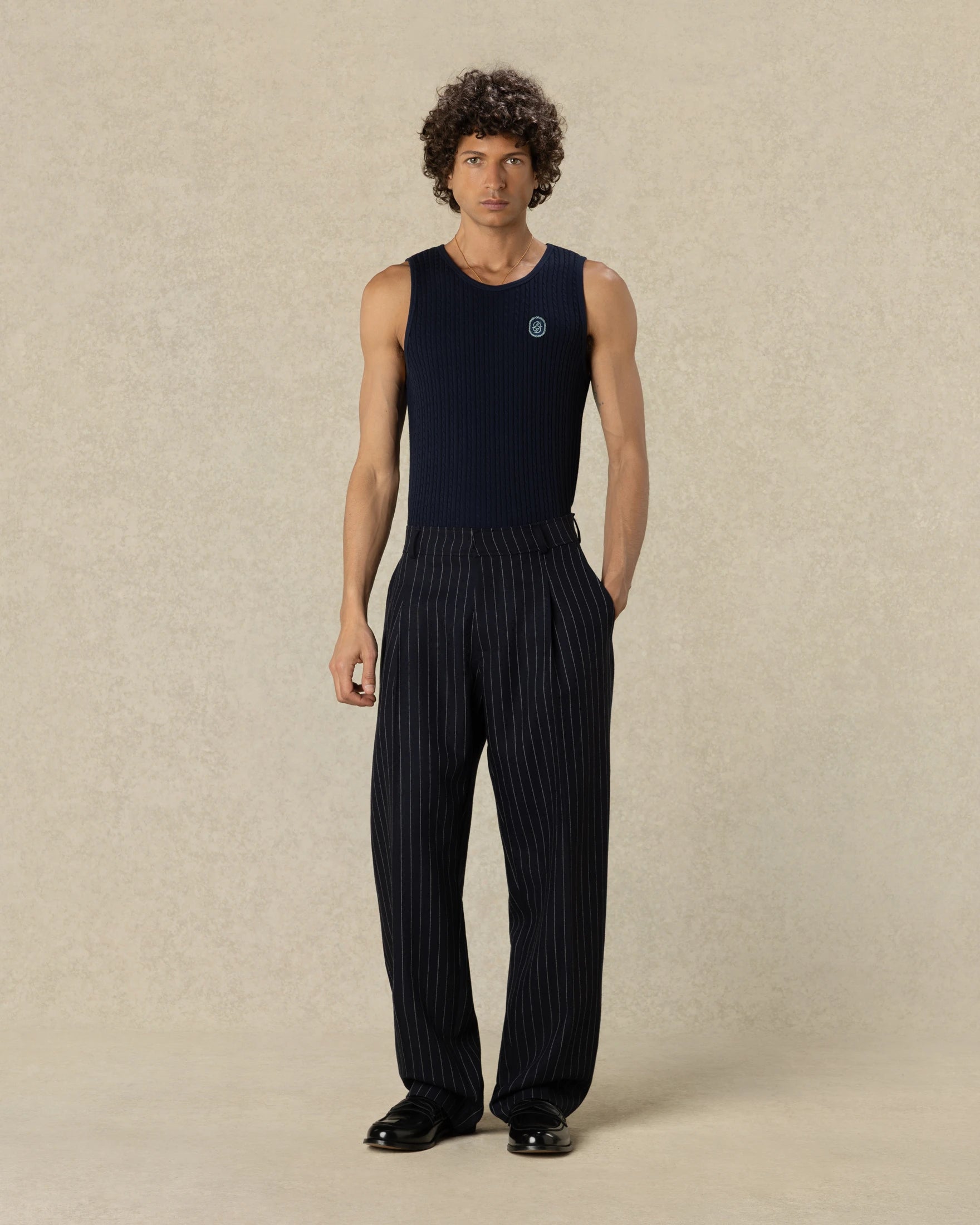 Drôle De Monsieur D Mirror Tank Top Baumwolle Navy