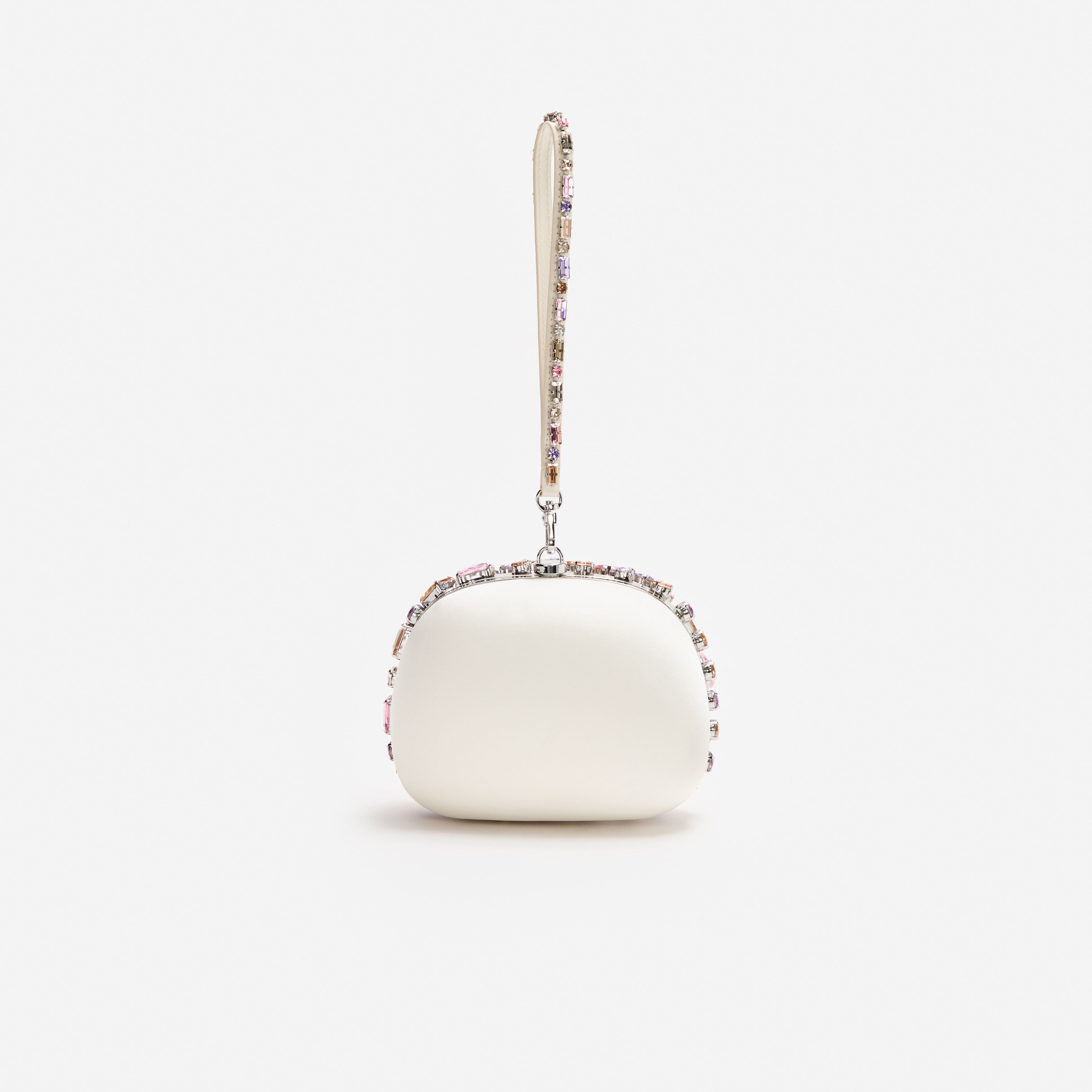 Self Portrait Multi Crystal Top Handle Clutch Satin Abendtasche