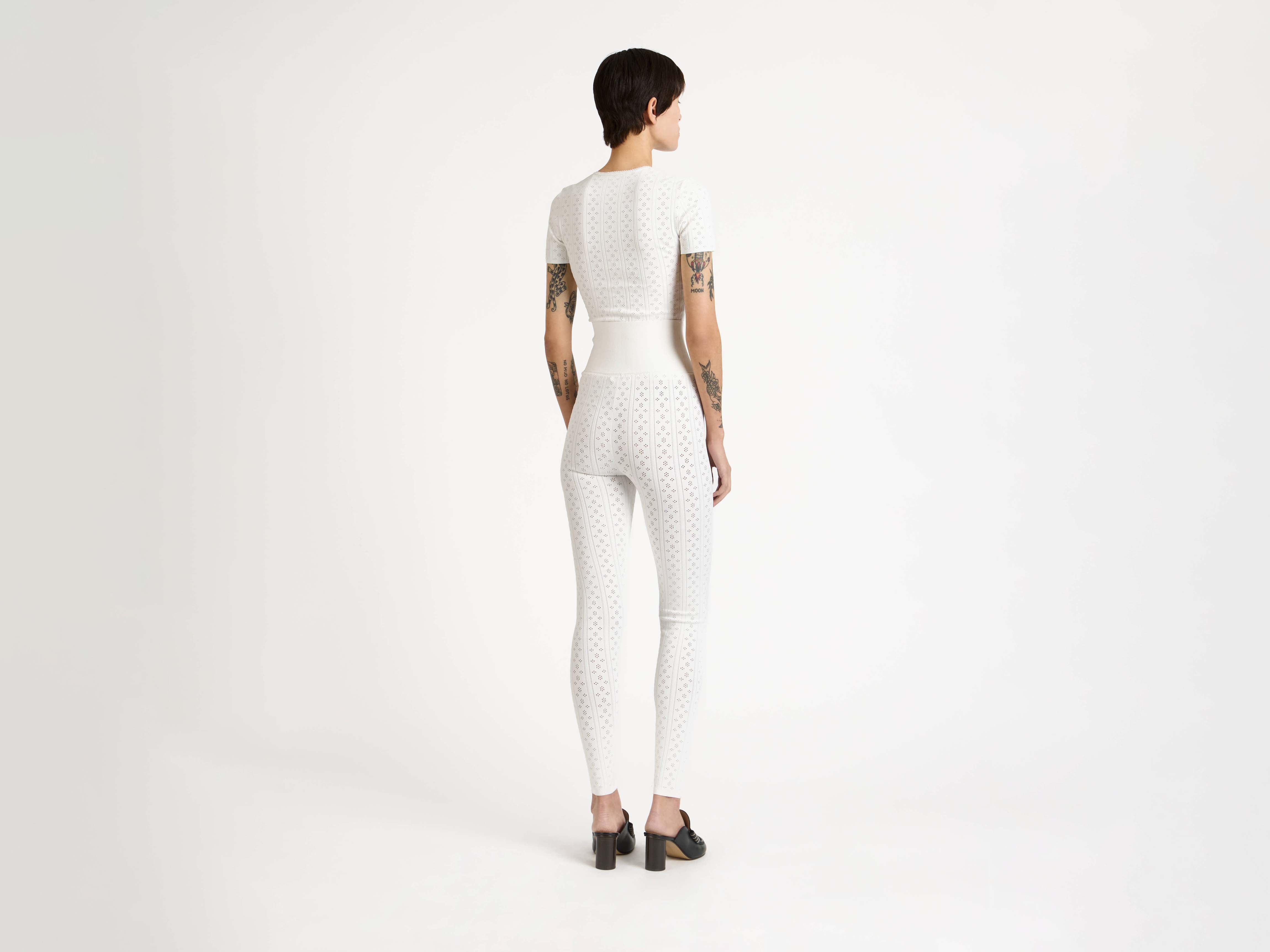 J.W.Anderson Pointelle Strickleggings Damen Weiss Viskose