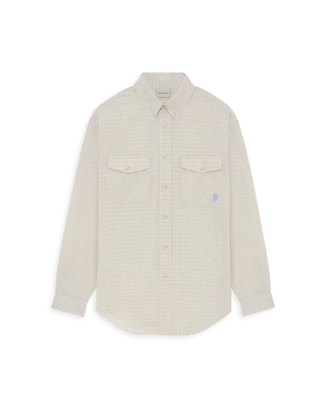 Drôle De Monsieur Chemise à Carreaux Hemd hellblau Baumwolle