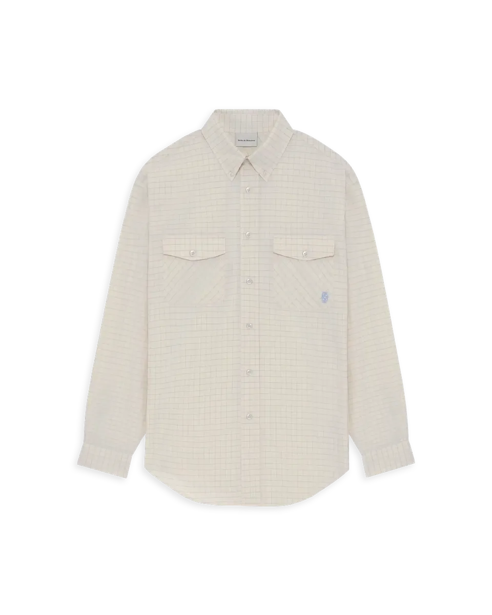 Drôle De Monsieur Chemise à Carreaux Hemd hellblau Baumwolle