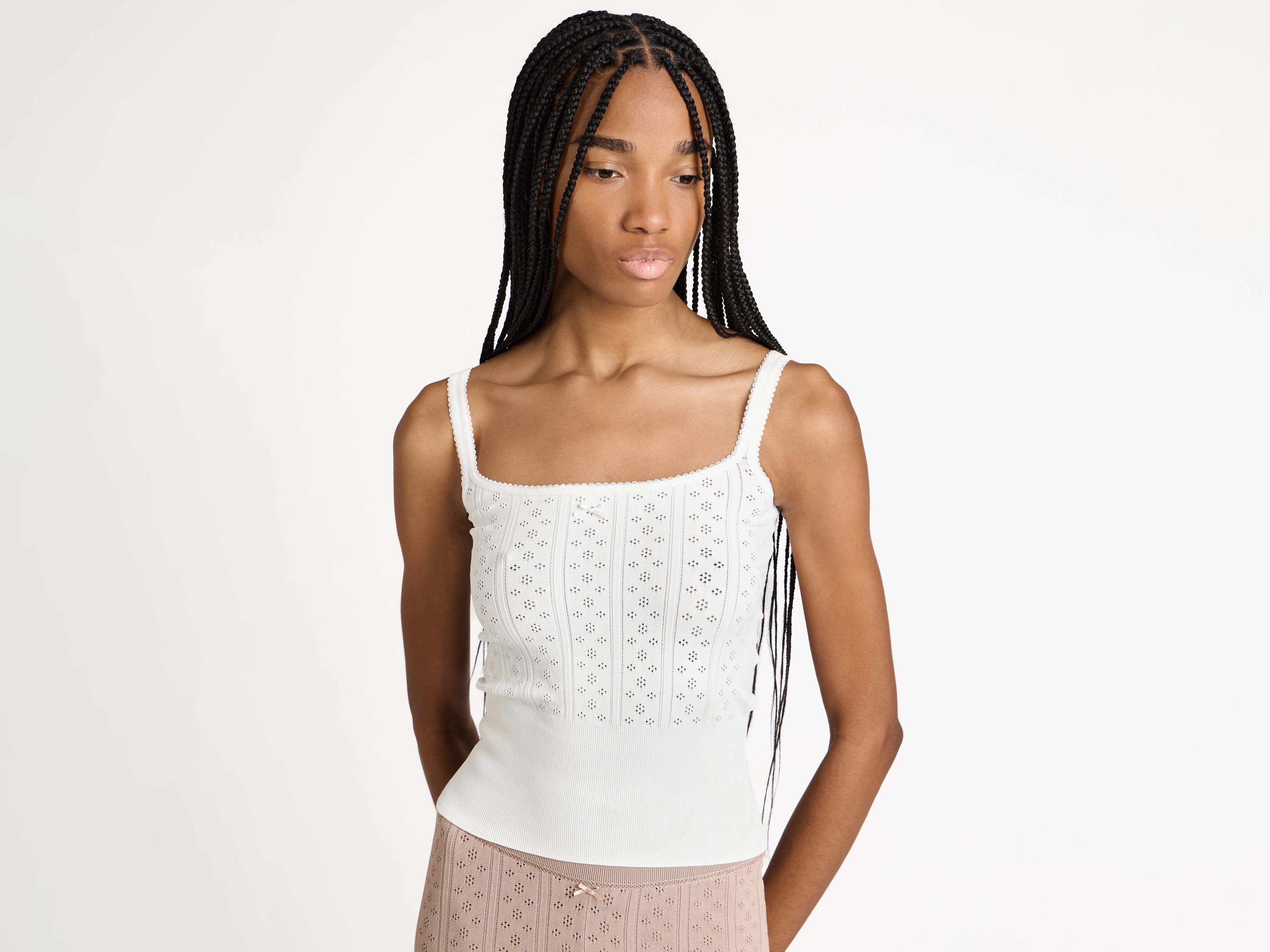 J.W.Anderson Pointelle Cami Top Weiss Damen Top