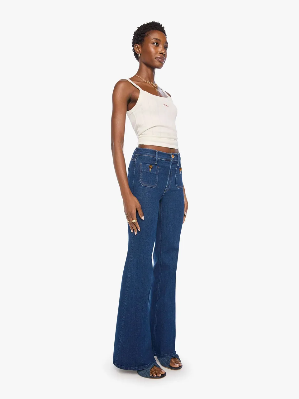 Mother The Patch Pocket Doozy Jeans Retrograde Rodeo High-Rise