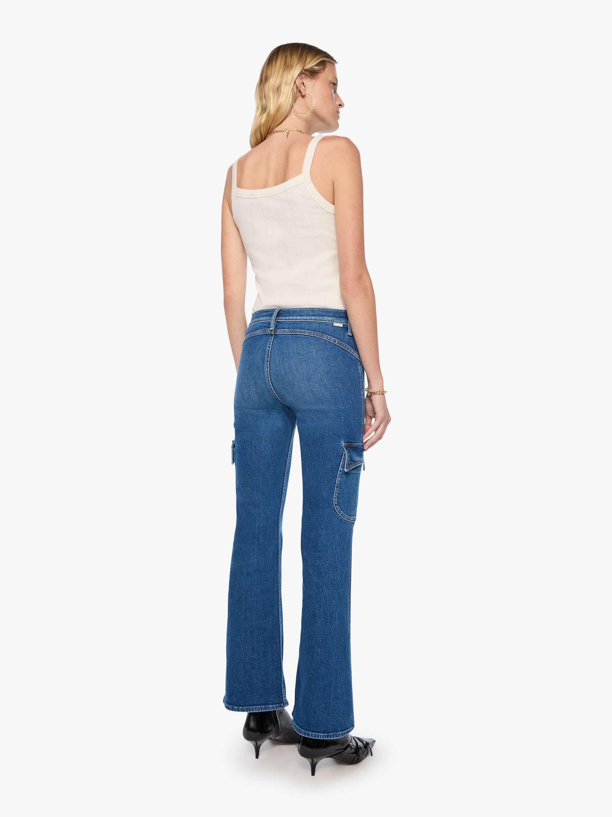 Mother The Draw Hustler Skimp Damenjeans Mittelblau