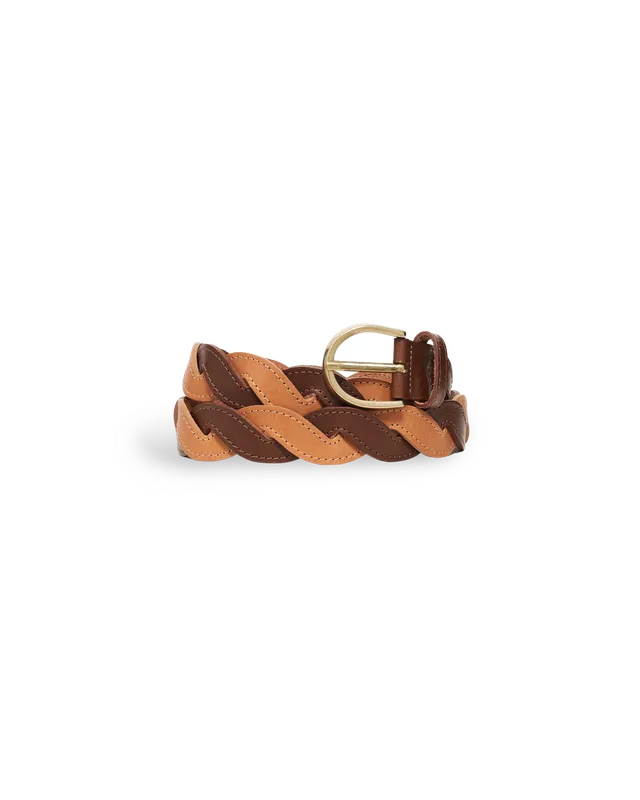 Drôle De Monsieur La Ceinture Tresse Gürtel Cognac Leder 3cm