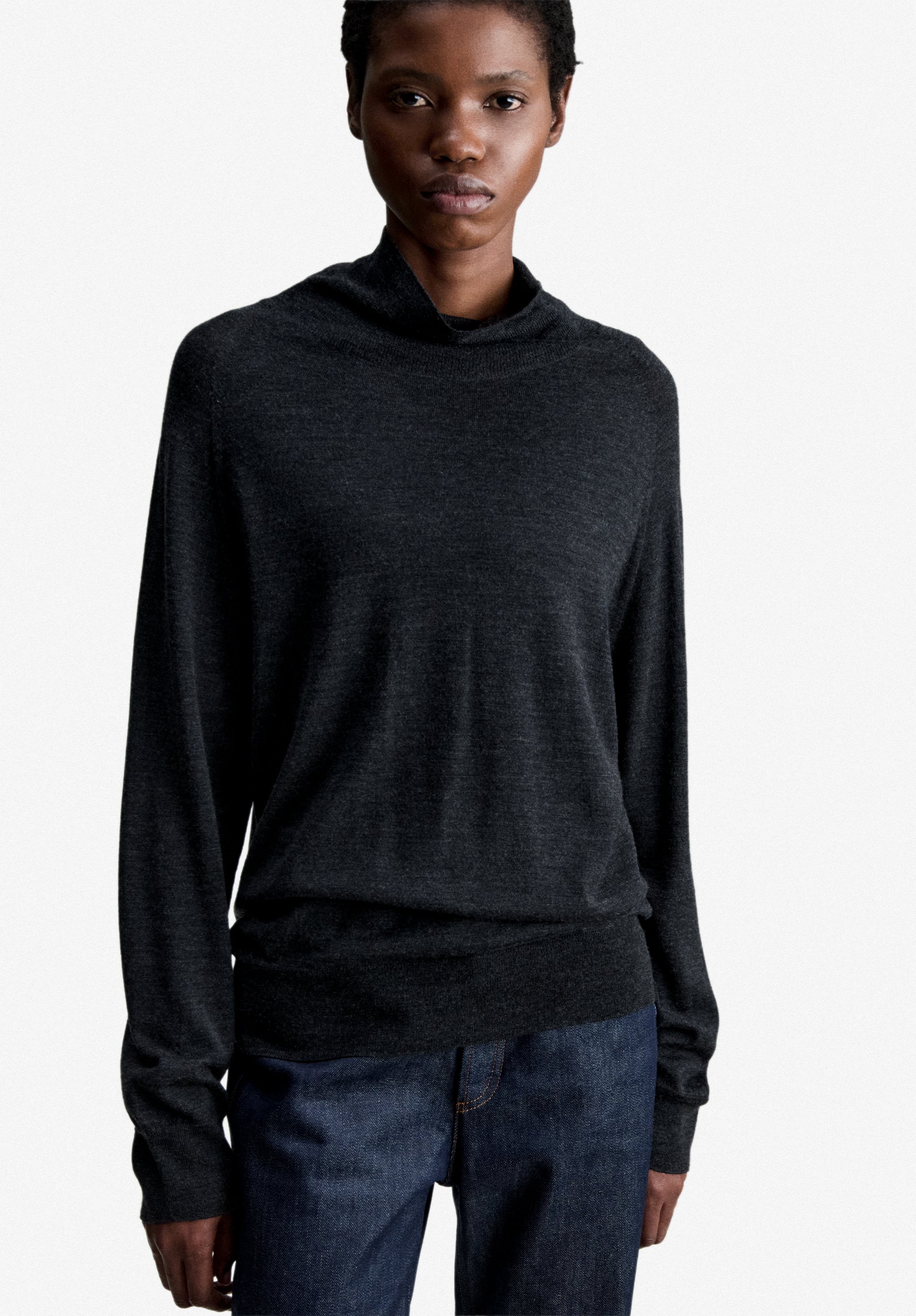 A.P.C. Knitwear Rollkragenpullover anthrazit Wolle