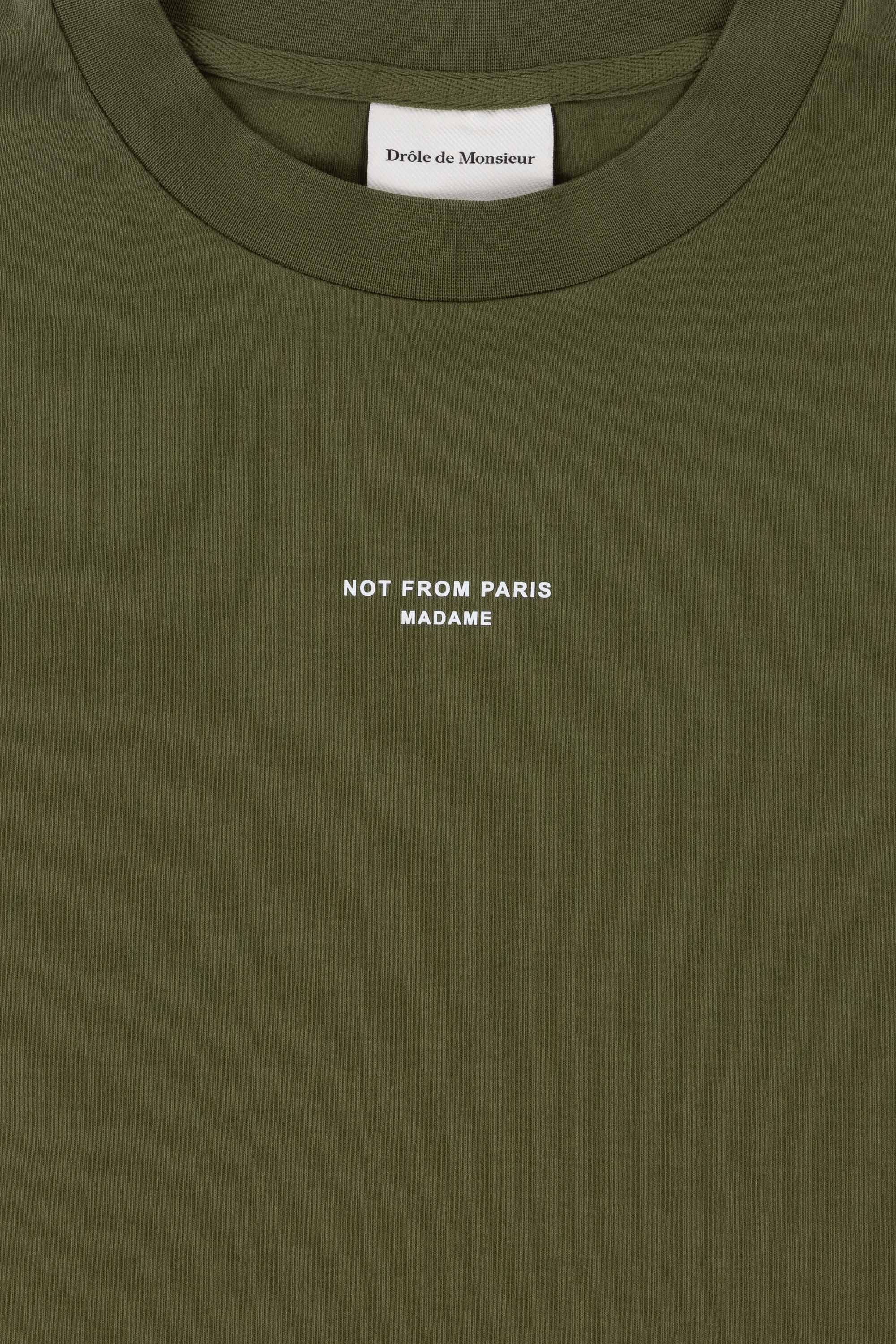 Drôle de Monsieur Le T-Shirt Slogan Classique T-Shirt Khaki Baumwolle