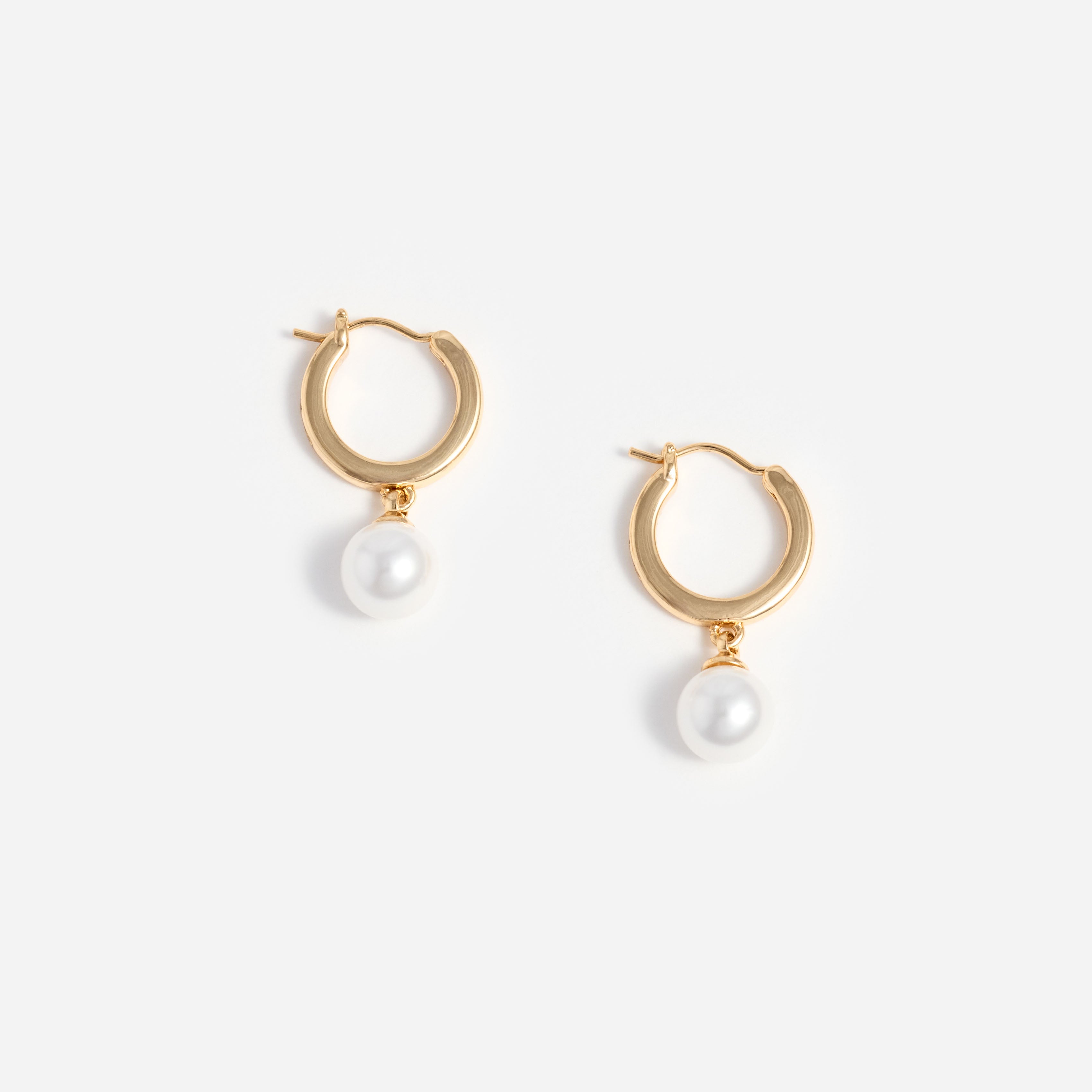 Self-Portrait Gold Pearl Drop Hoop Ohrringe Gold One Size