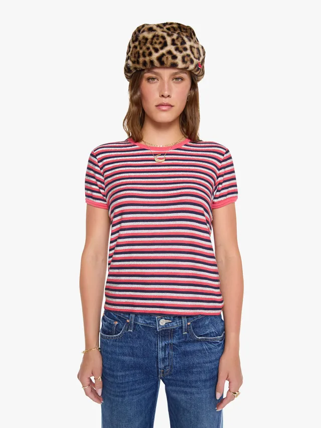 Mother Lil Goodie Ringer T-Shirt Pink Stripe Streifen