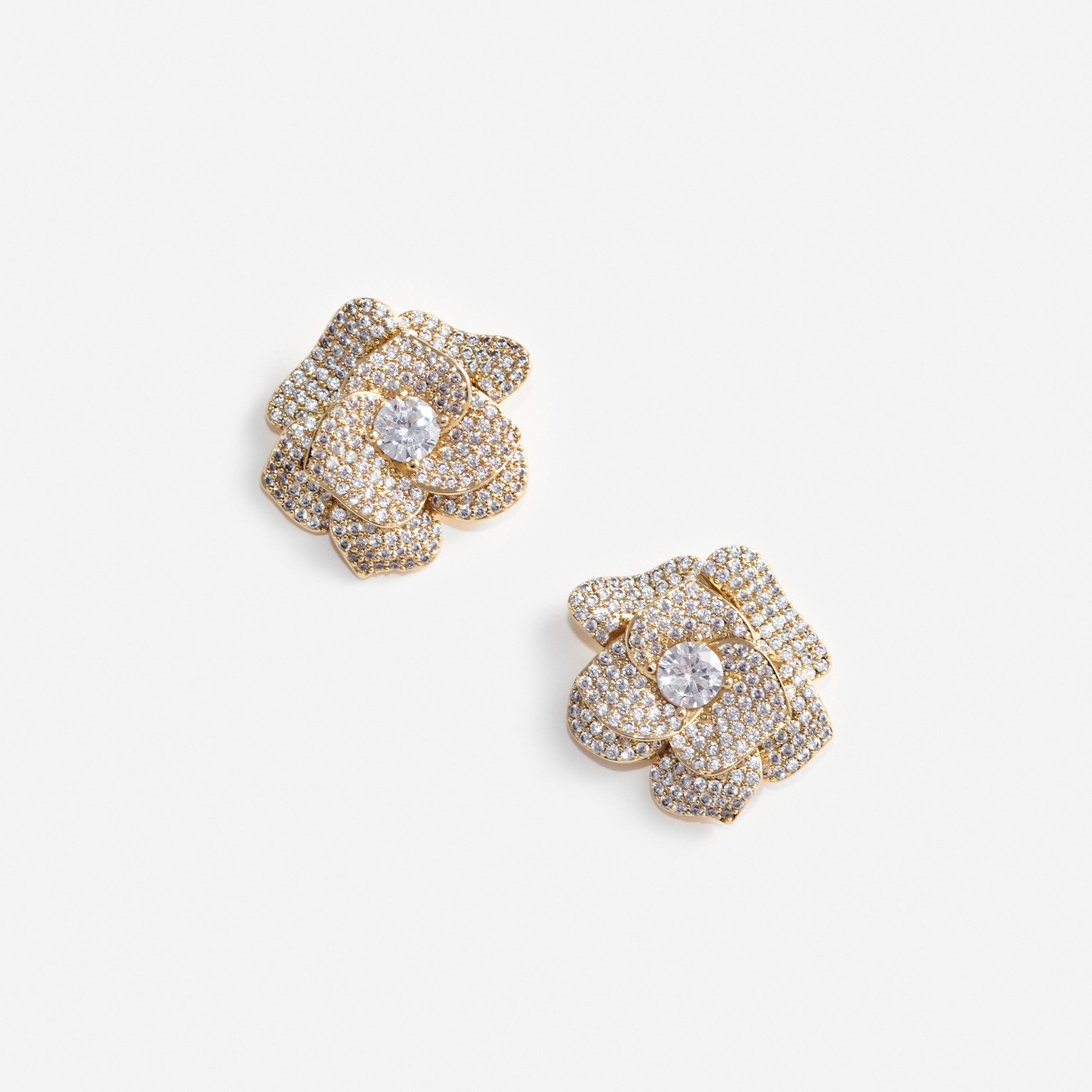 Self Portrait Jewellery Gold Crystal Flower Ohrringe Gold One Size