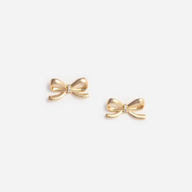 Self Portrait Gold Bow Ohrstecker Gold Diamant-Optik