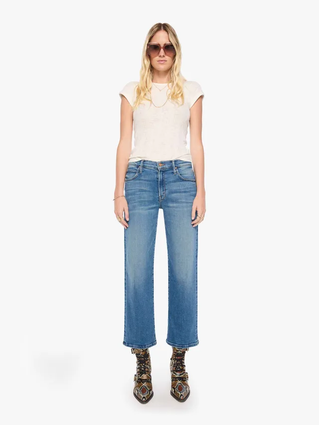 Mother Tunnel Vision Flood Jeans Mittelblau Straight Damen