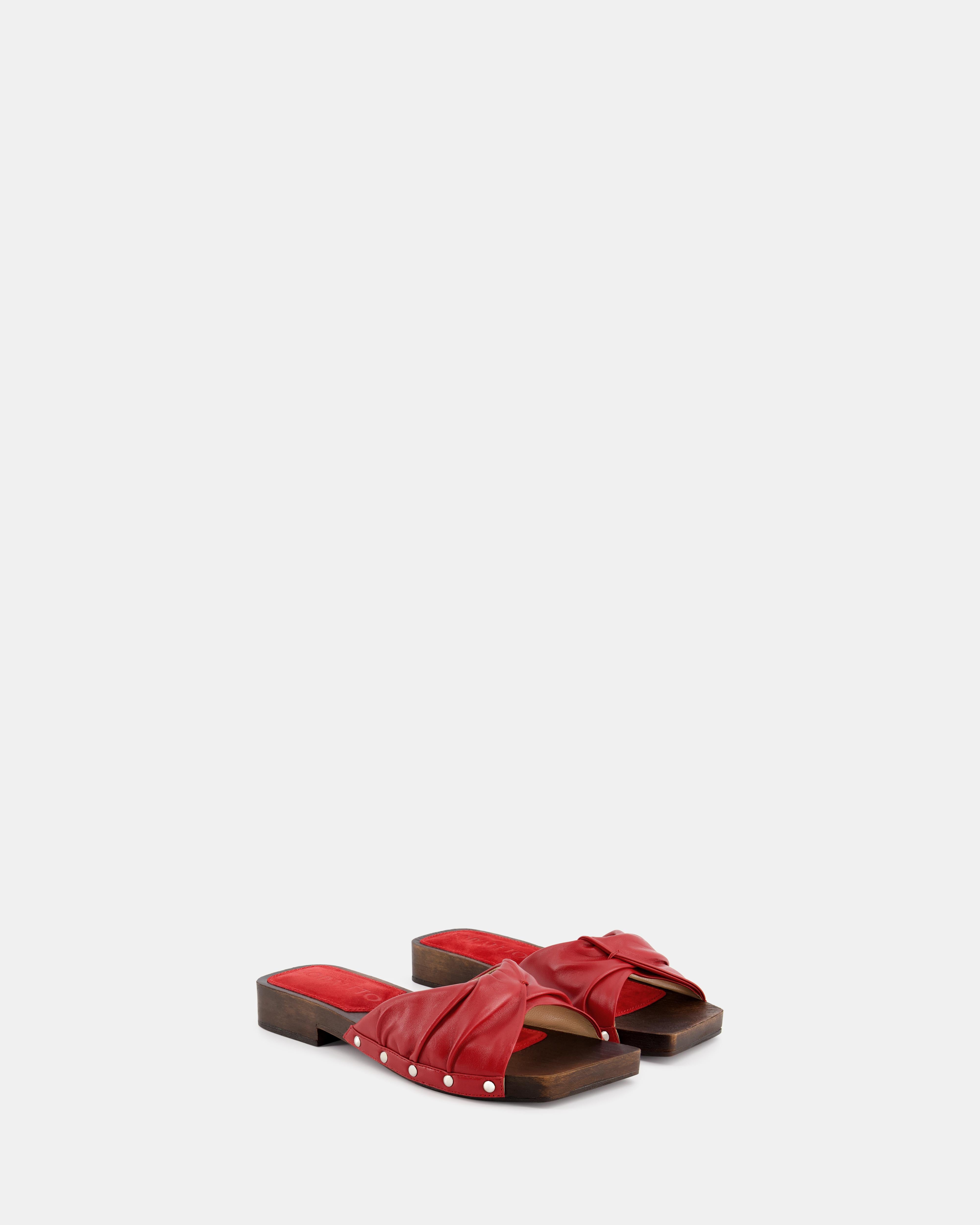Nodaleto Bulla Mellow Flat Clog Midnight Red Leder