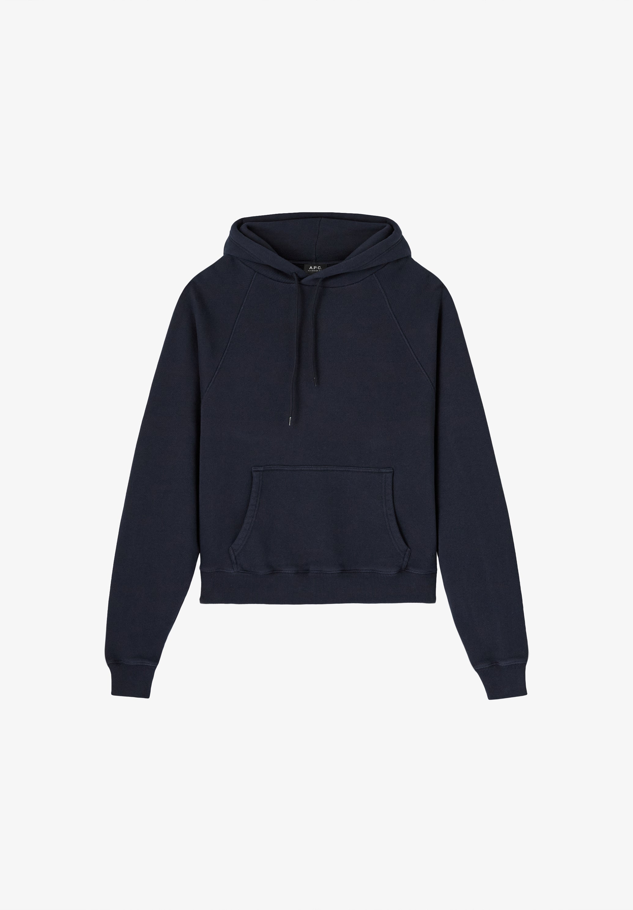 A.P.C. marineblauer Hoodie Bio-Baumwolle Raglan