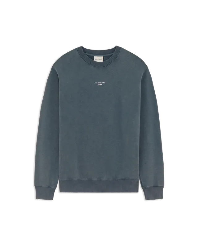 Drôle De Monsieur Washed Classic Slogan Sweatshirt dunkelgrau