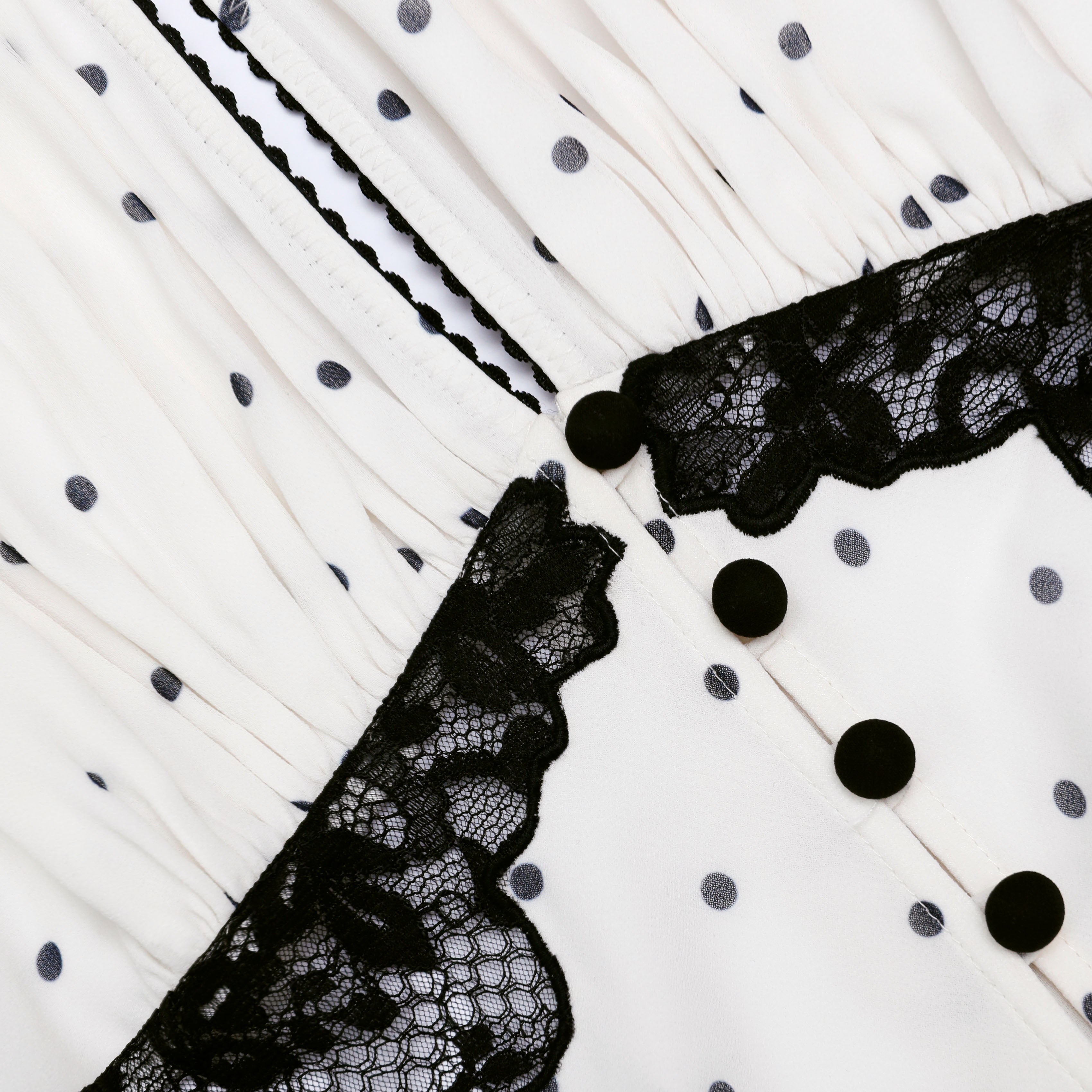 Self Portrait Polka Dot Halter Midi Kleid Weiß