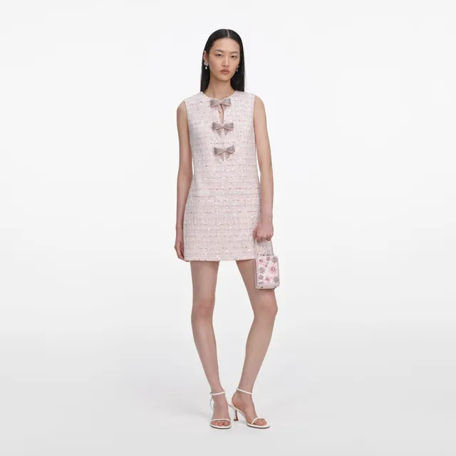 Self Portrait Dresses Boucle Minikleid Pink Pailletten