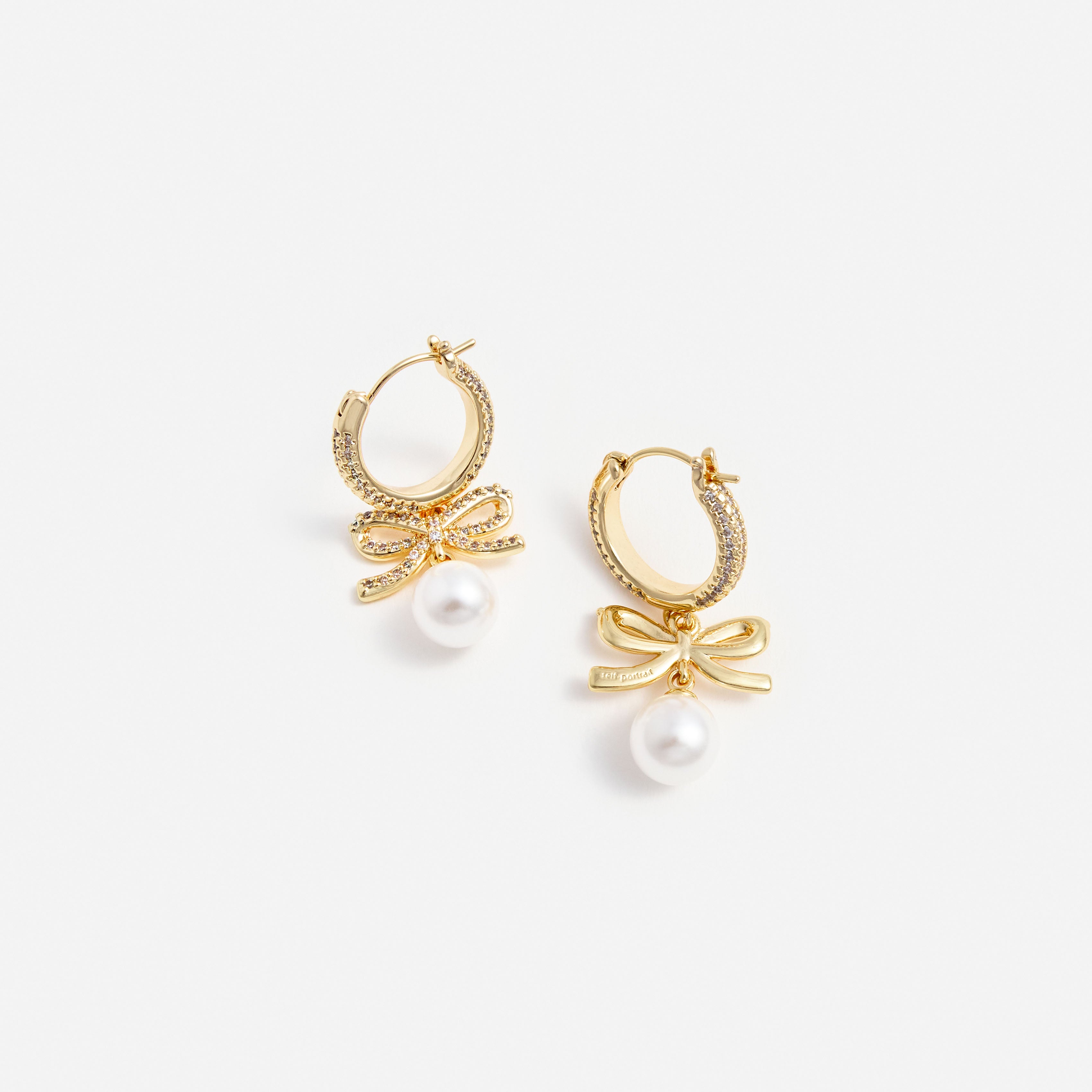 Self Portrait Gold Crystal Bow Pearl Creolen Gold One Size