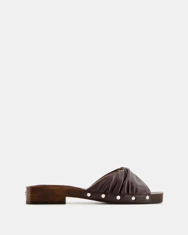 Nodaleto Bulla Mellow Flat Clog Pantoletten Dunkelbraun