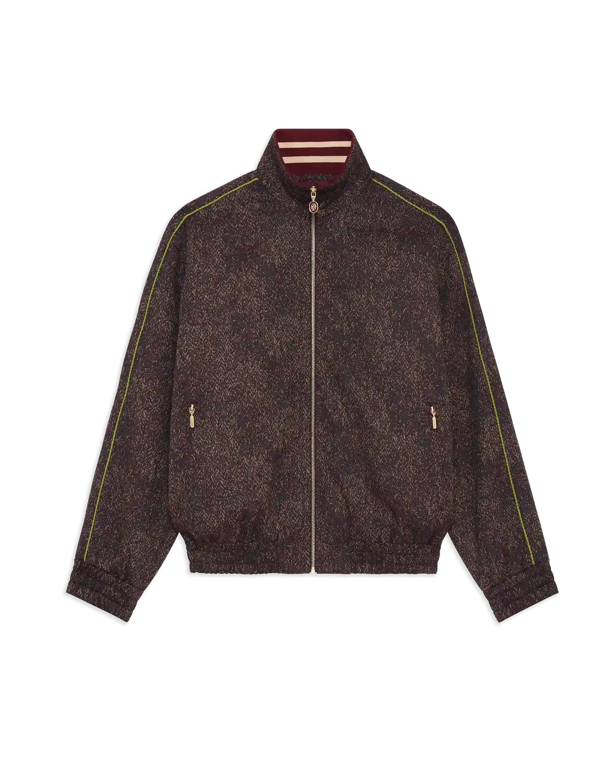 Drôle De Monsieur Tweed Trackjacket Wollmix Burgunderrot