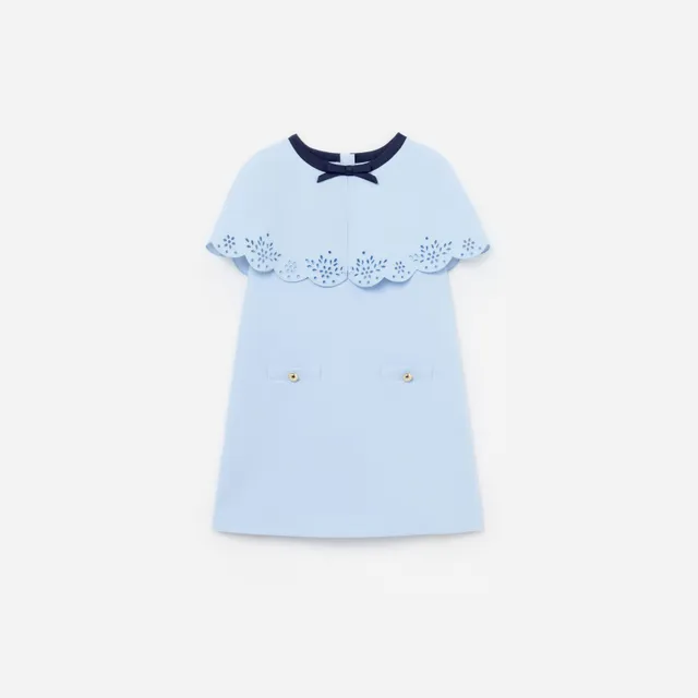 Self Portrait Blue Crepe Cape Kinderkleid Blau