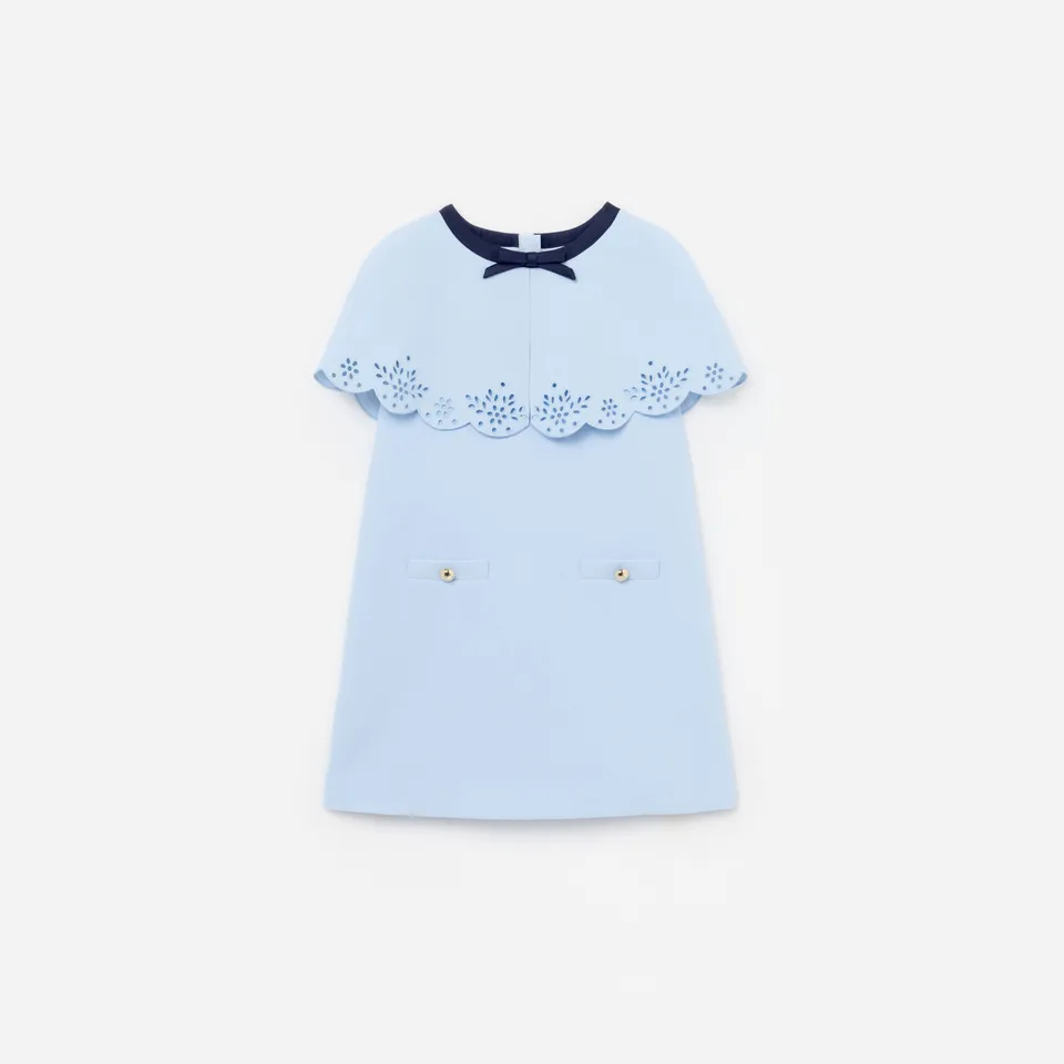 Self Portrait Blue Crepe Cape Kinderkleid Blau