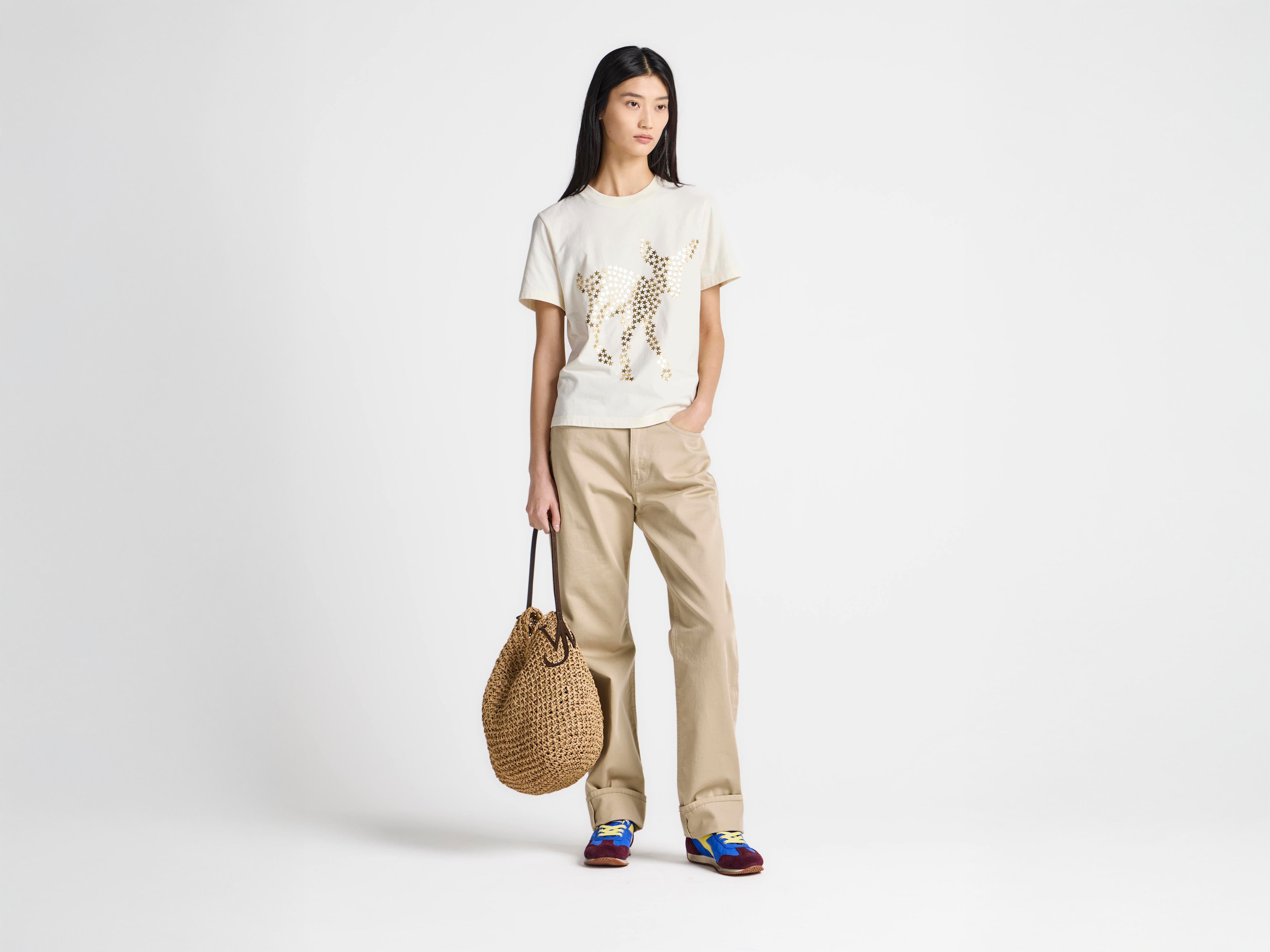 J.W.Anderson Animal Stars T-Shirt Ecru Damen Baumwolle