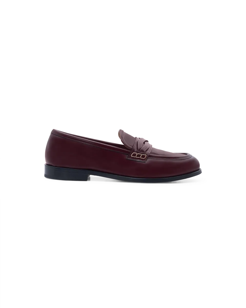 Drôle De Monsieur Mocassin Tresse Loafer Burgundy Rindsleder