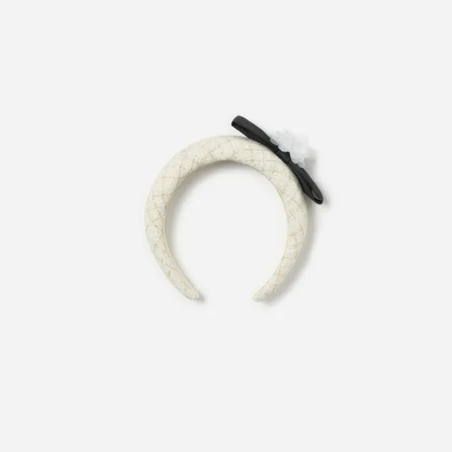 Self Portrait Haarband Creme Boucle Schleife One Size