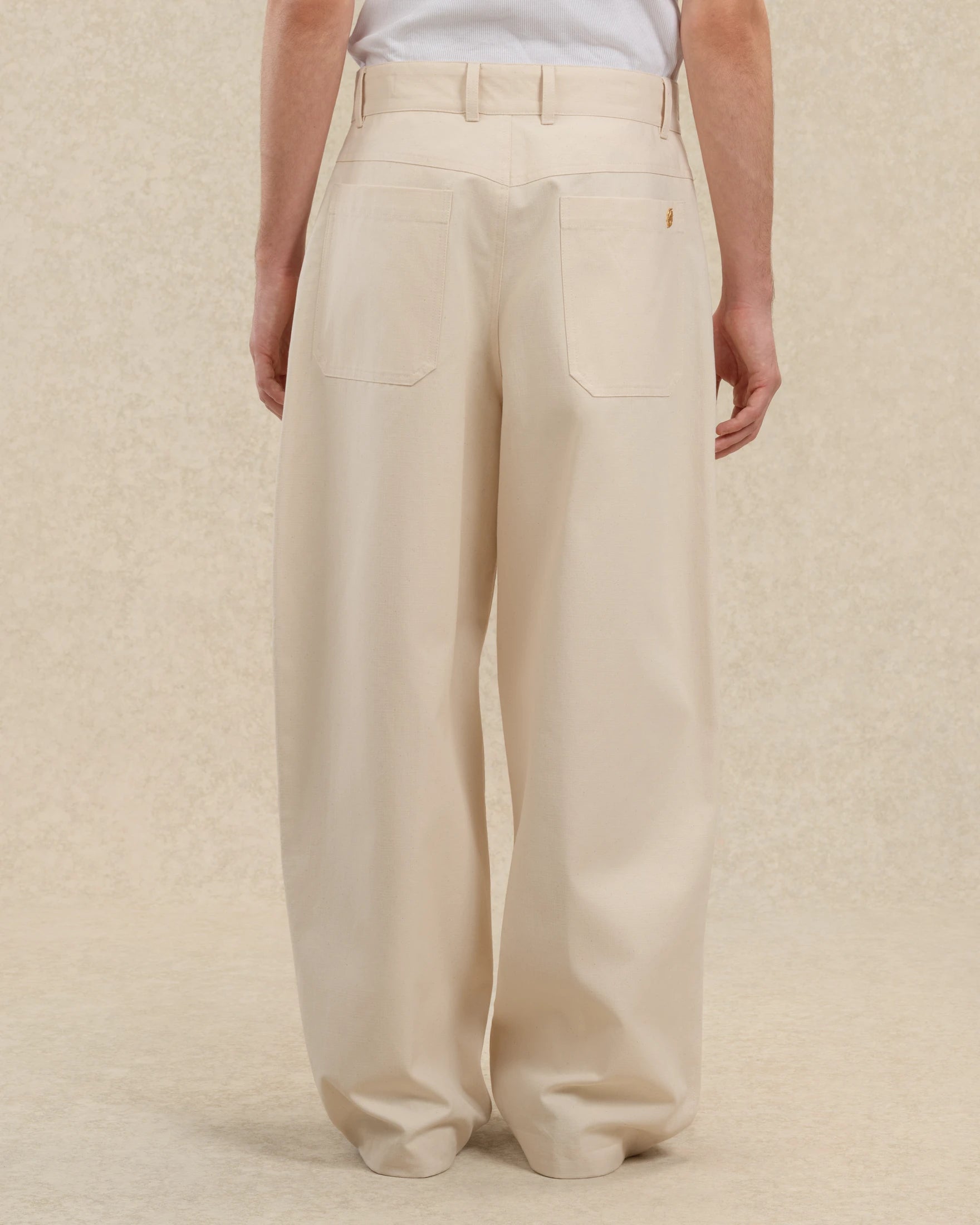 Drôle De Monsieur Pantalon Ballon Hose Baumwolle Off-White