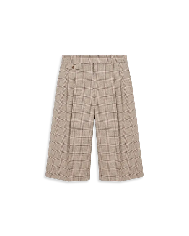 Drôle De Monsieur Short Long à Carreaux Shorts Karo beige