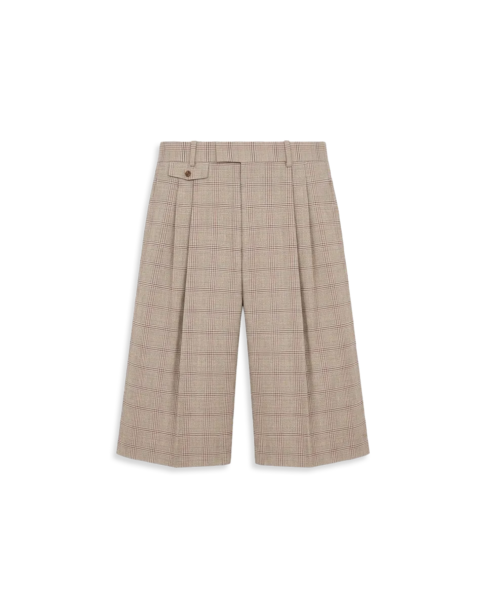 Drôle De Monsieur Short Long à Carreaux Shorts Karo beige