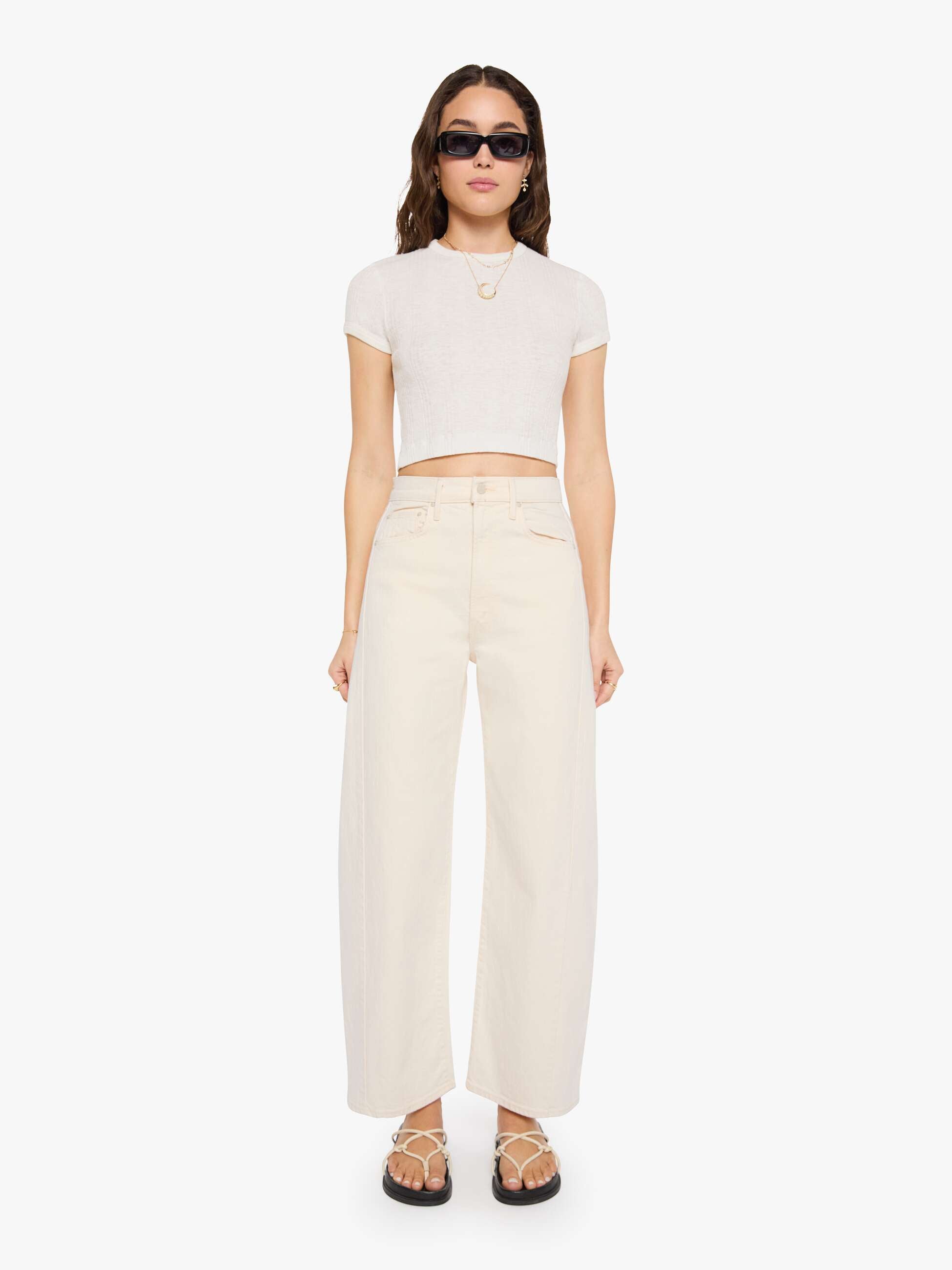 Mother Denim Half-Pipe Jeans Act Natural Weiß Barrel Leg