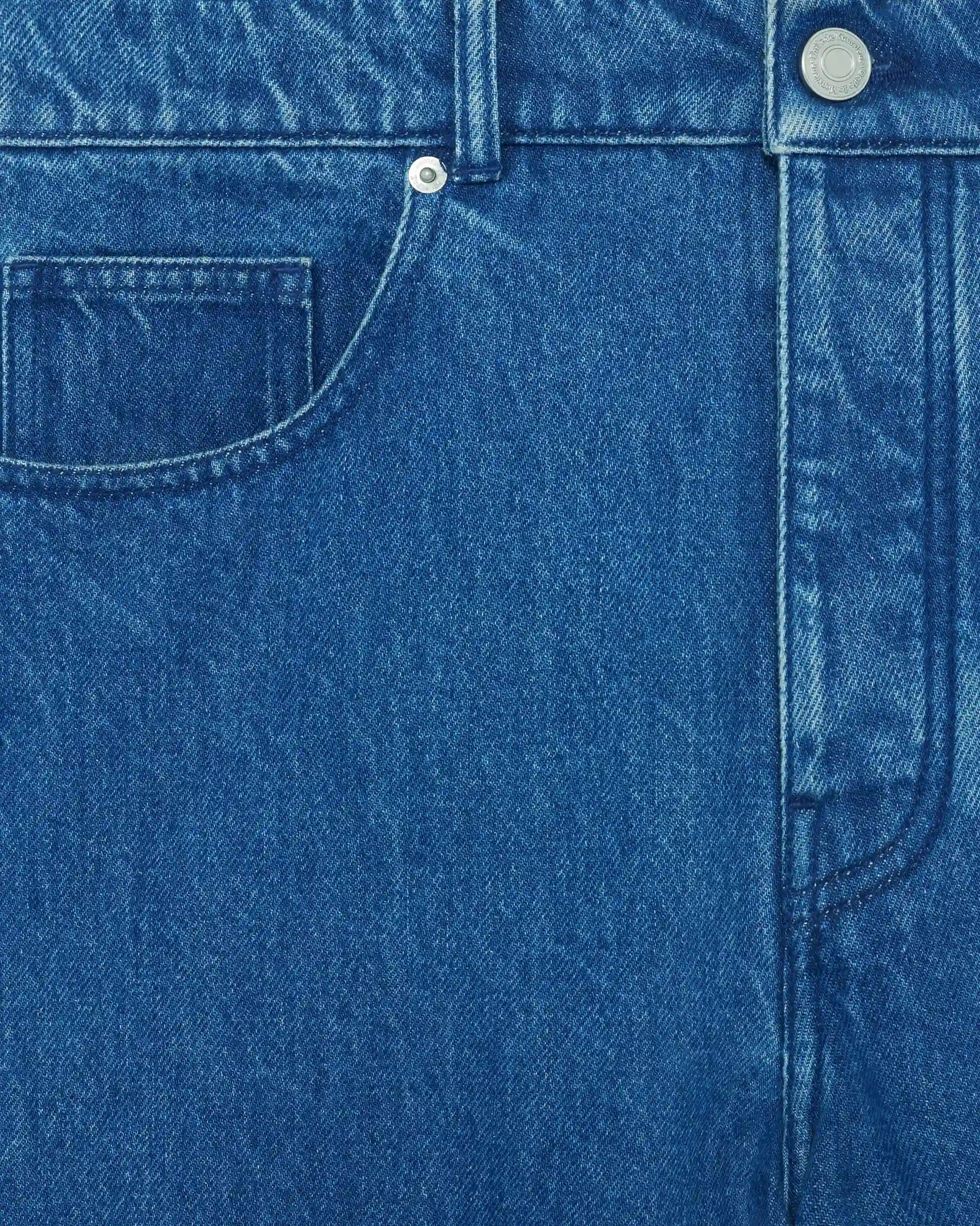Drôle De Monsieur Denim Straight Blue Cotton Jeans Stonewash Blau