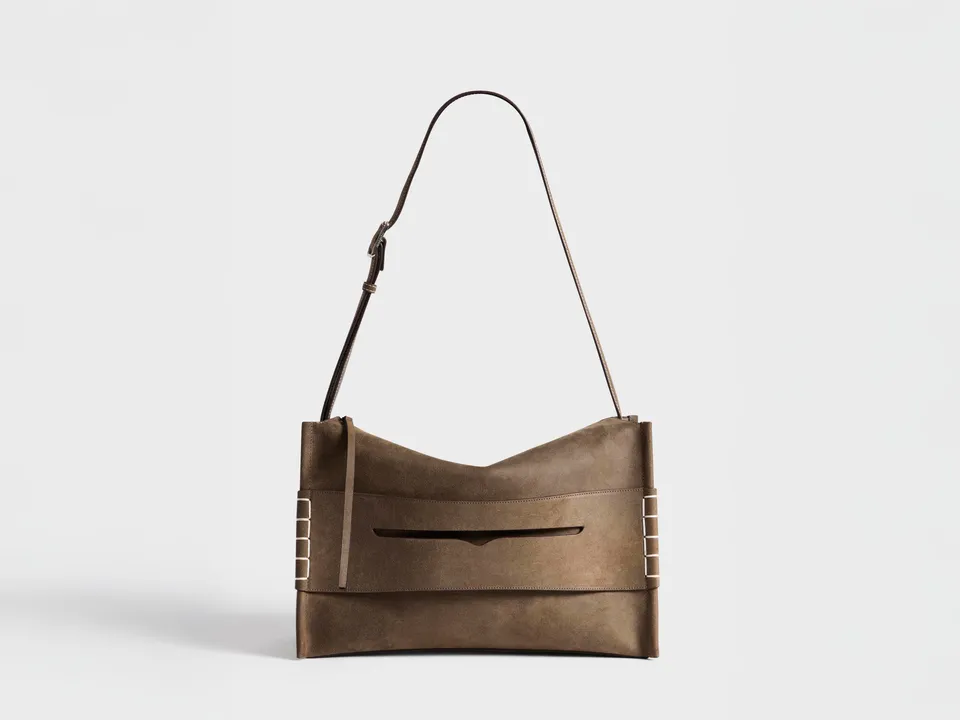 J.W. Anderson Messenger Loafer Bag Dunkeltaupe Velours