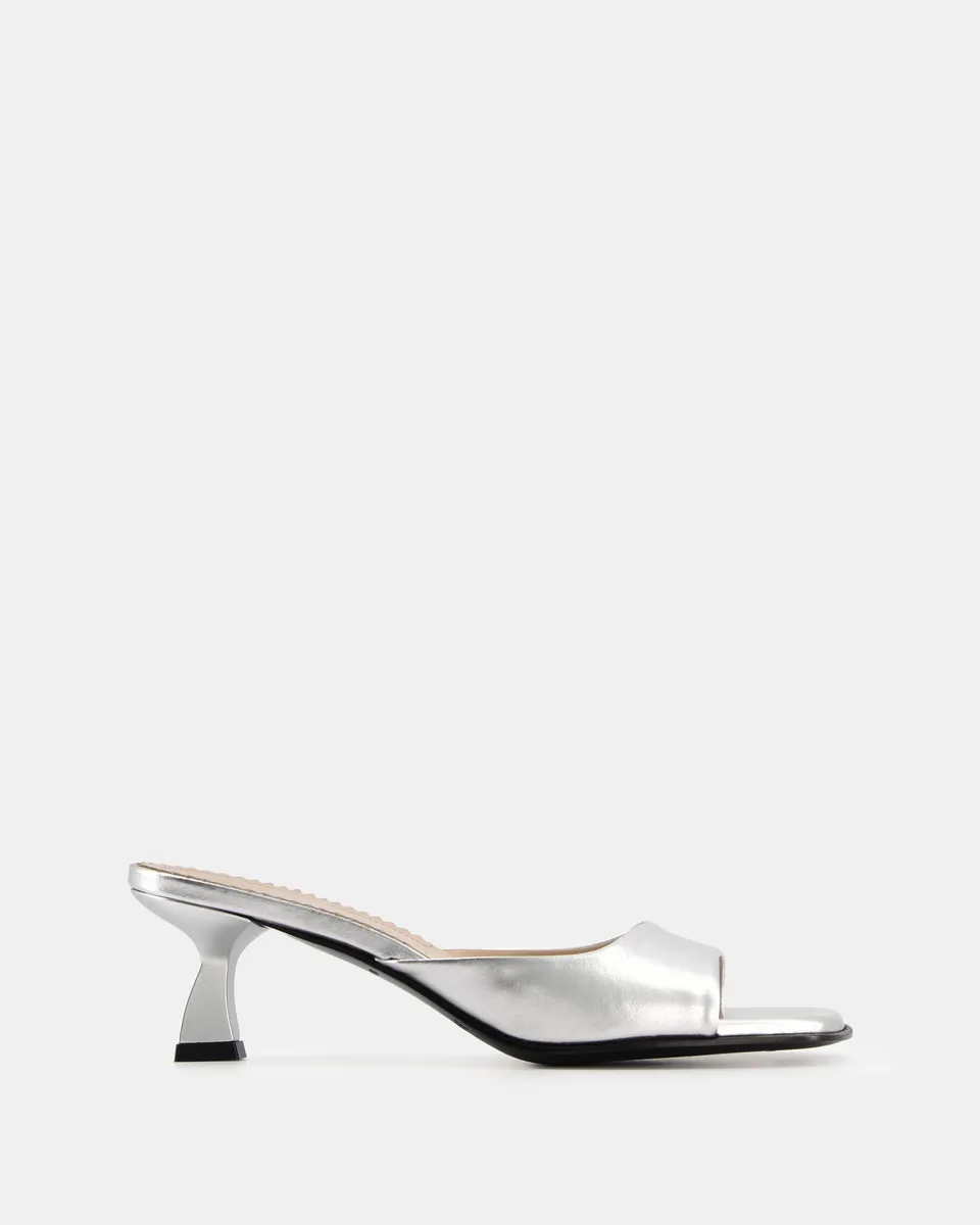 Nodaleto Dona Reese Mules Silver Crackle 5cm
