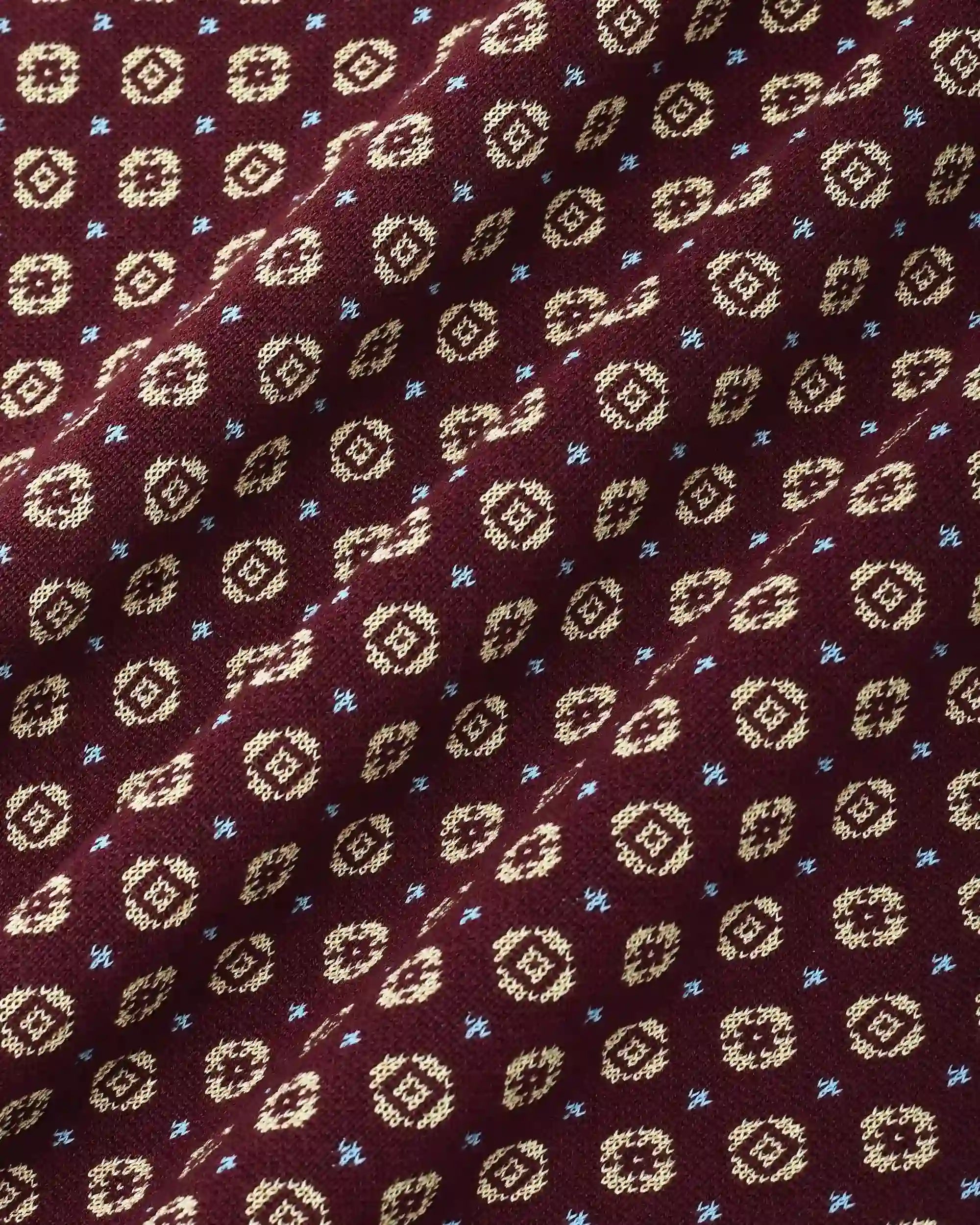 Drôle De Monsieur Polo Maille Jacquard Poloshirt Dunkelrot