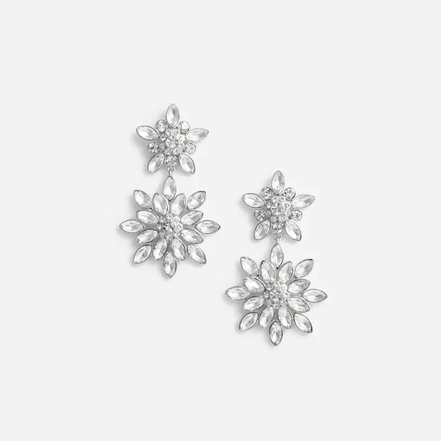 Self Portrait Crystal Ohrringe Silber Floral