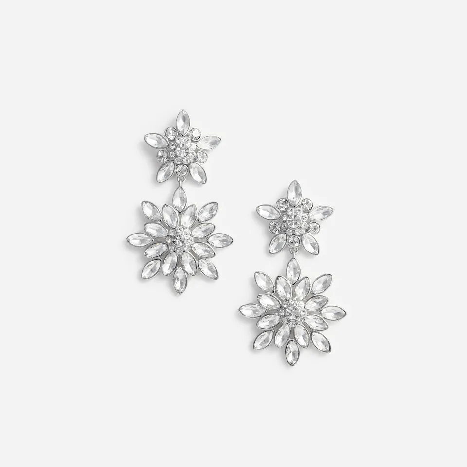 Self Portrait Crystal Ohrringe Silber Floral