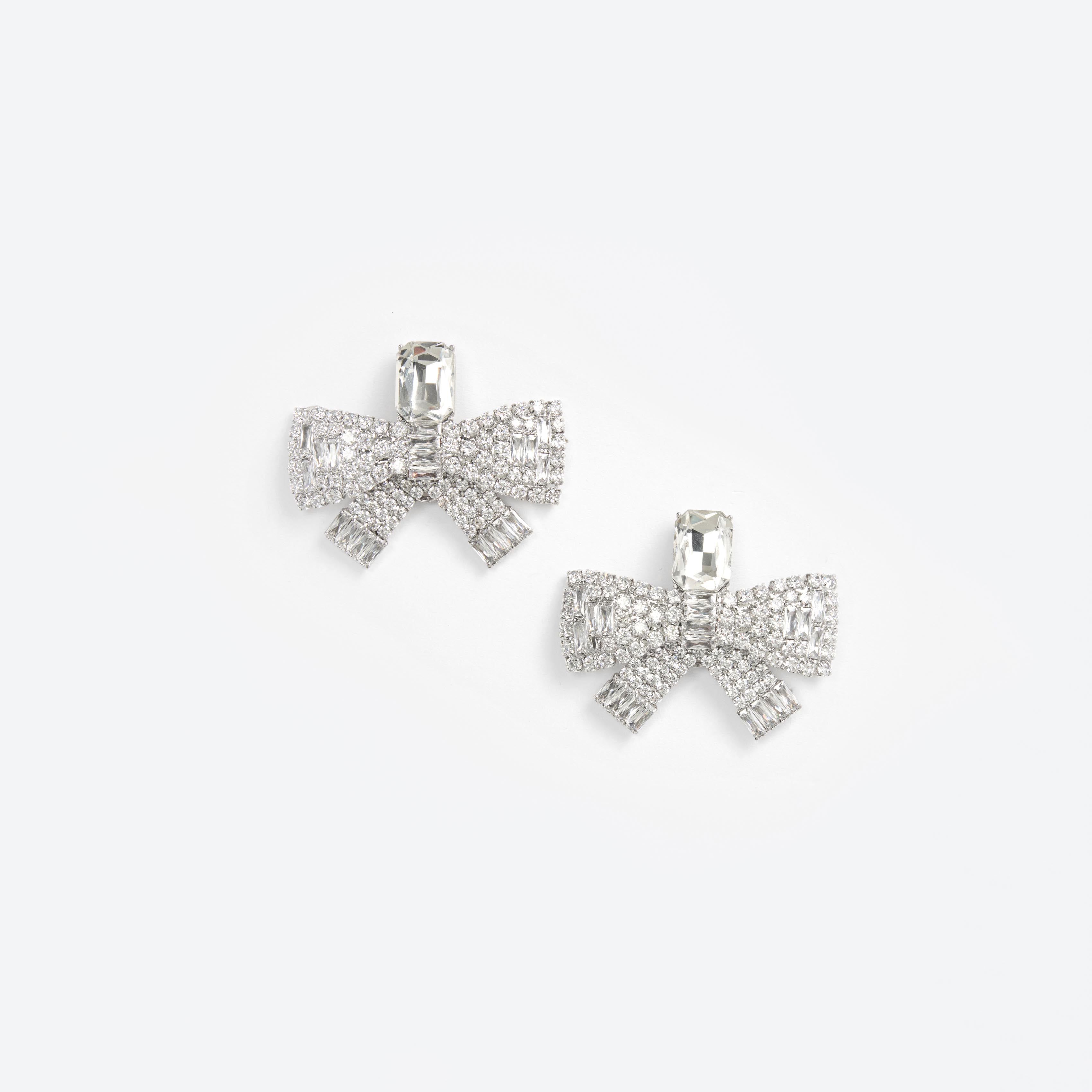 Self Portrait Large Crystal Bow Earrings Ohrclips One Size