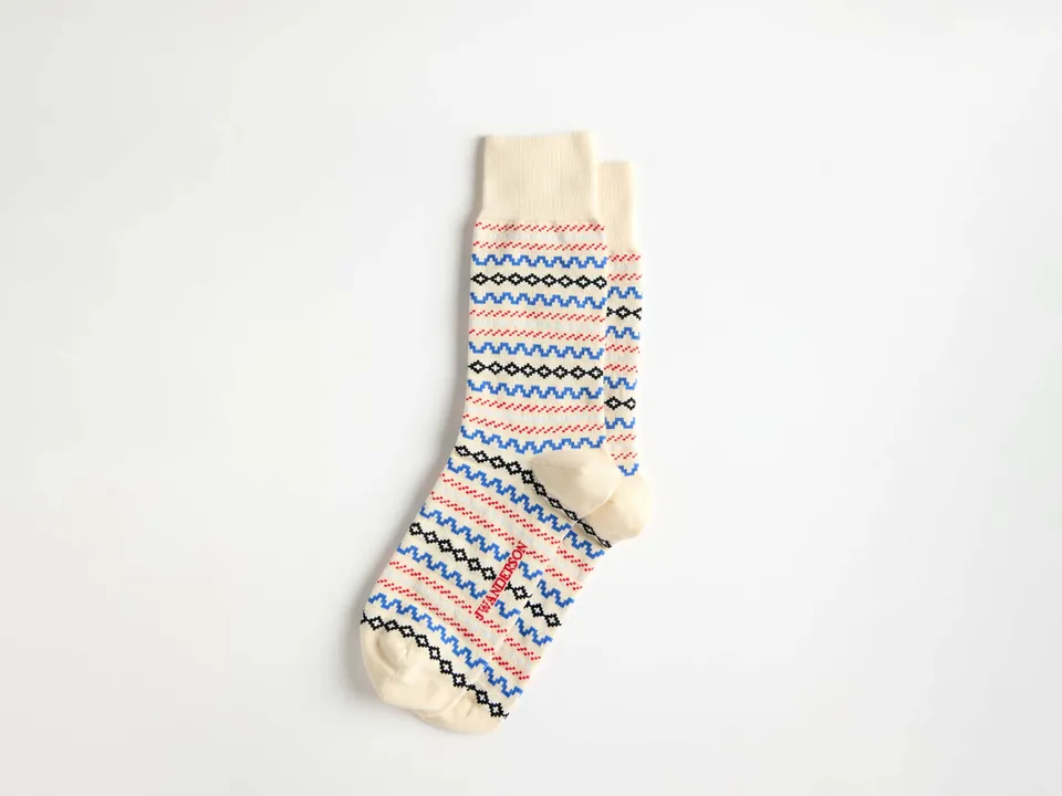 J.W.Anderson Fairisle Sock Socken Ivory Jacquard