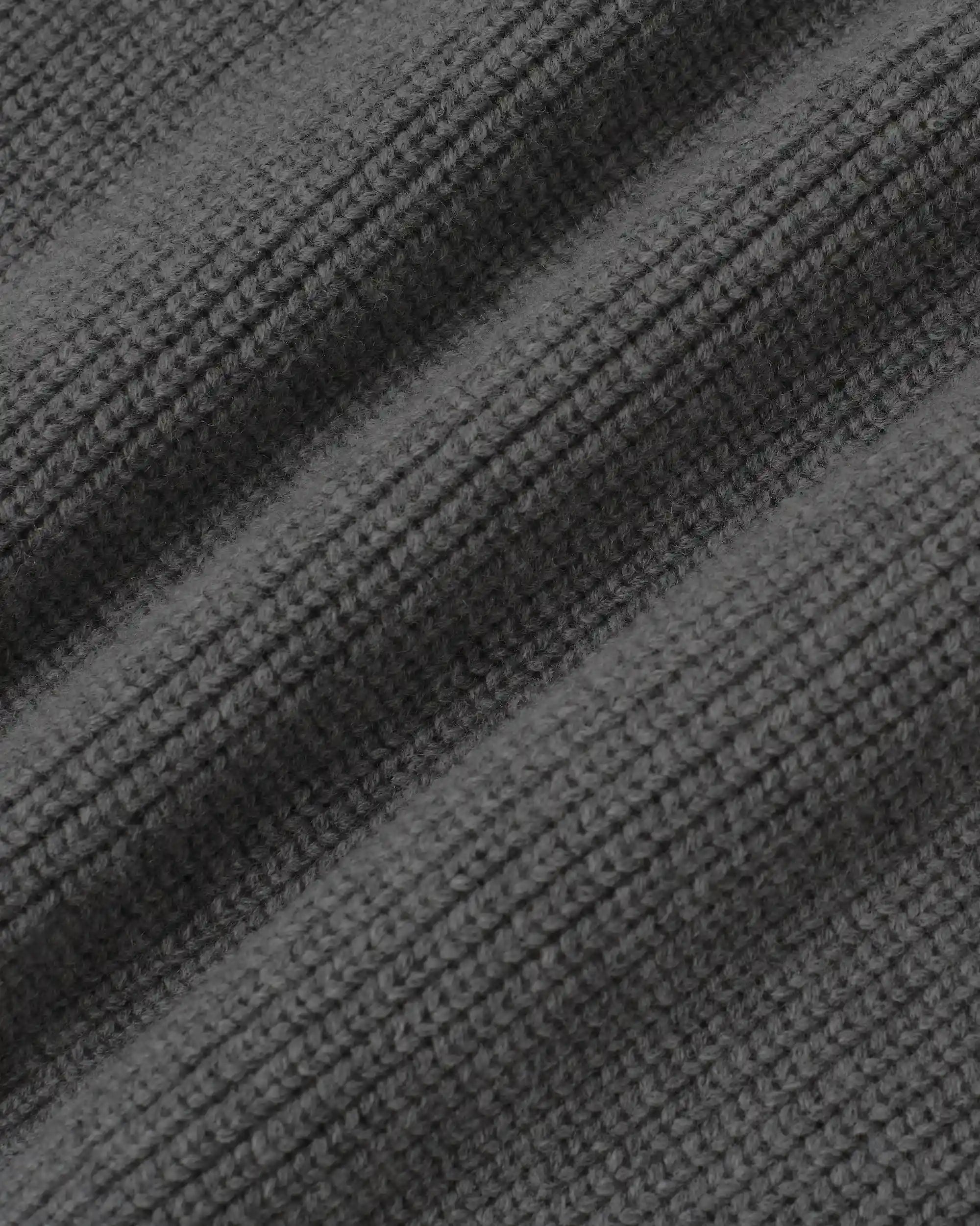 Drôle De Monsieur Half Zipped Trucker Sweater Strickpullover Grau Wolle