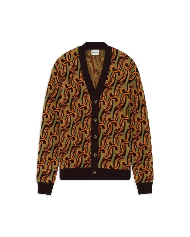 Drôle De Monsieur D Mirror Abstrait Cardigan khaki Strick