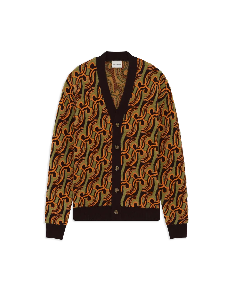 Drôle De Monsieur D Mirror Abstrait Cardigan khaki Strick