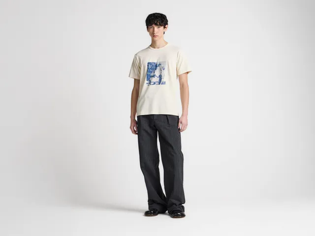 J.W.Anderson Single Pleat Hose Herren Schwarz Grau Seersucker