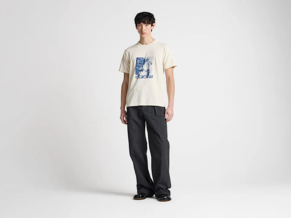 J.W.Anderson Single Pleat Hose Herren Schwarz Grau Seersucker