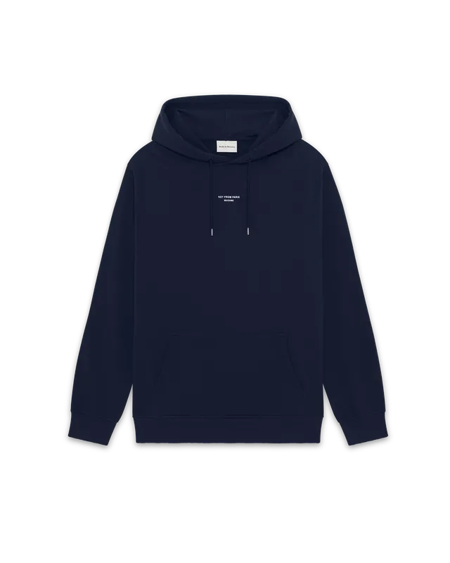 Drôle De Monsieur Hoodie Slogan Classique Kapuzenpullover navy Baumwolle