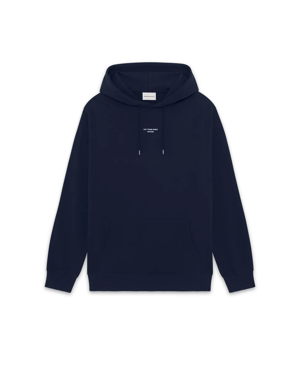 Drôle De Monsieur Hoodie Slogan Classique Kapuzenpullover navy Baumwolle