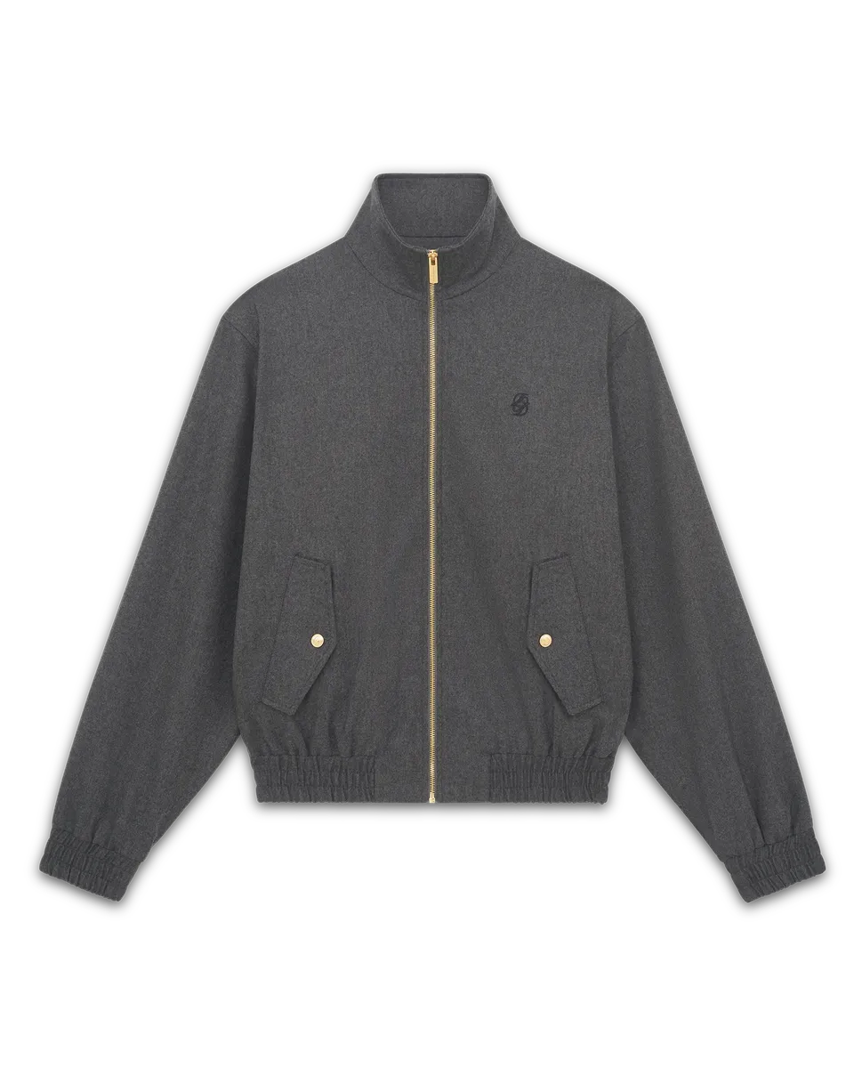 Drôle De Monsieur Track Jacket Flanelle Jacke Grau Wolle